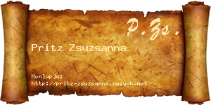 Pritz Zsuzsanna névjegykártya
